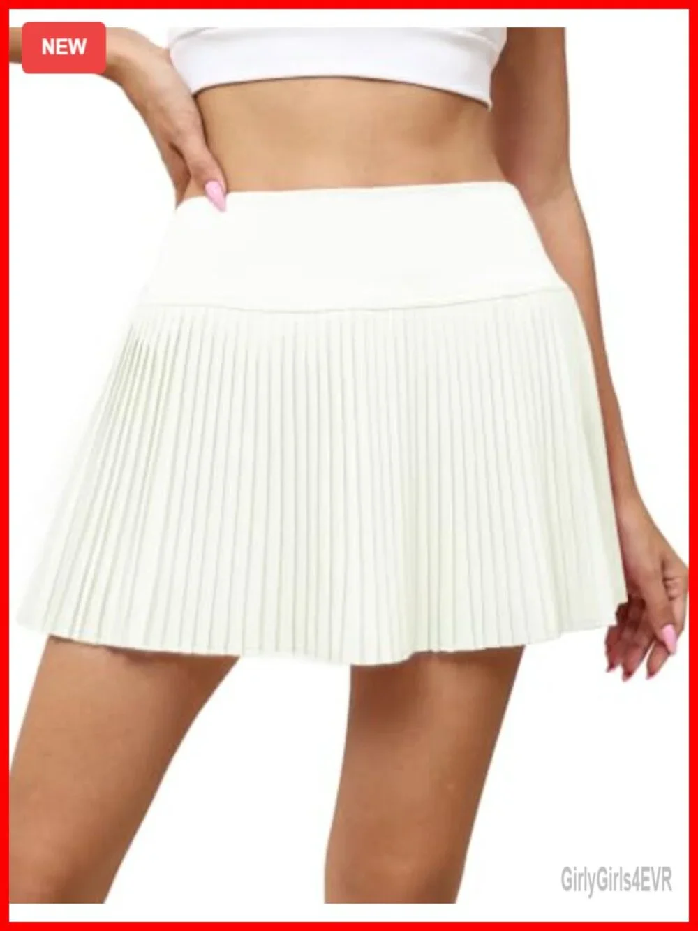 High Waisted Pleated Tennis Skort with Pockets Athletic Mini Skirt for Women